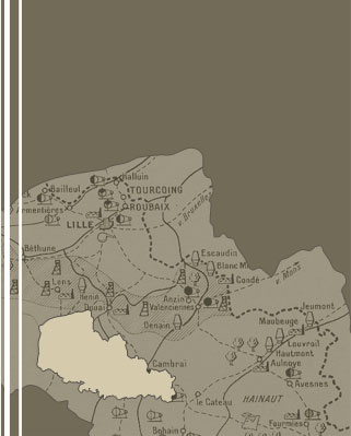 Carte industrielle du Nord-Pas-de-Calais vers 1950 (détail)