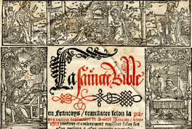 Pagina introduttiva della Bibbia di Lefebvre d'Etaples 