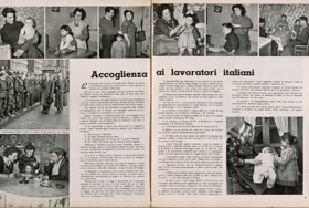 Article en italien sur l'accueil réservé aux italiens publié dans Douai Mines, novembre 1956 